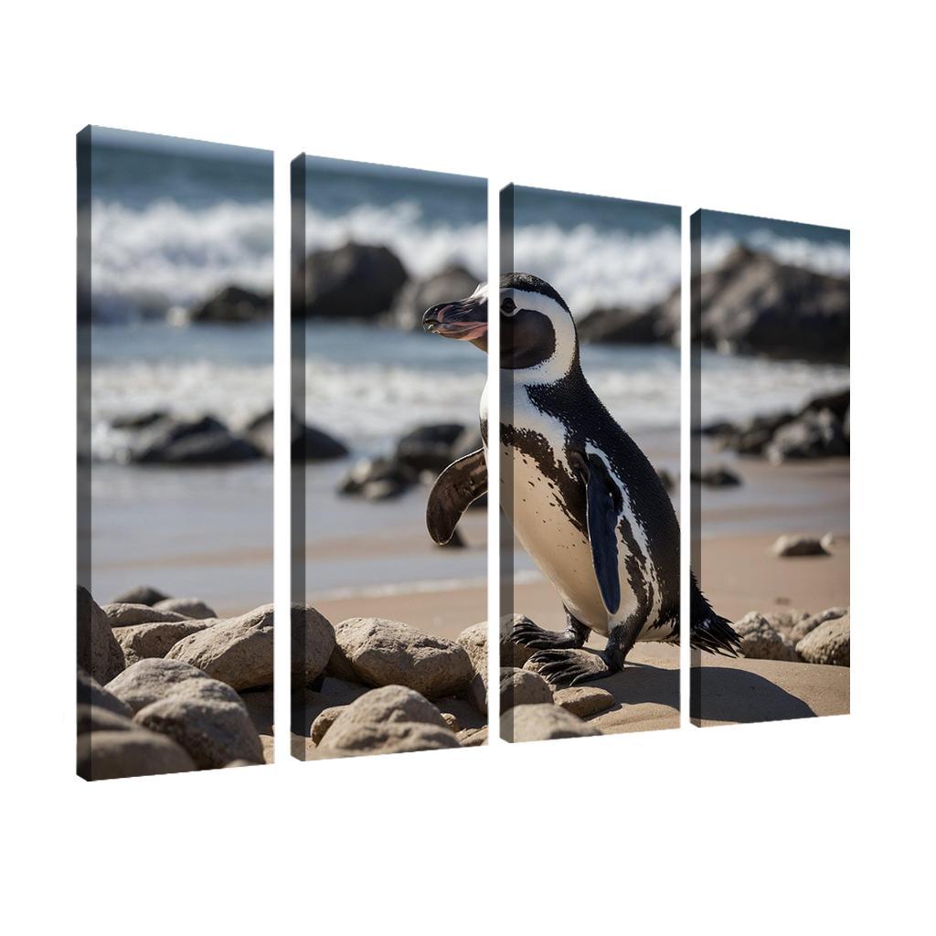 The Magnificent African Penguin The Black-footed Wonder Oil Paintings Frame