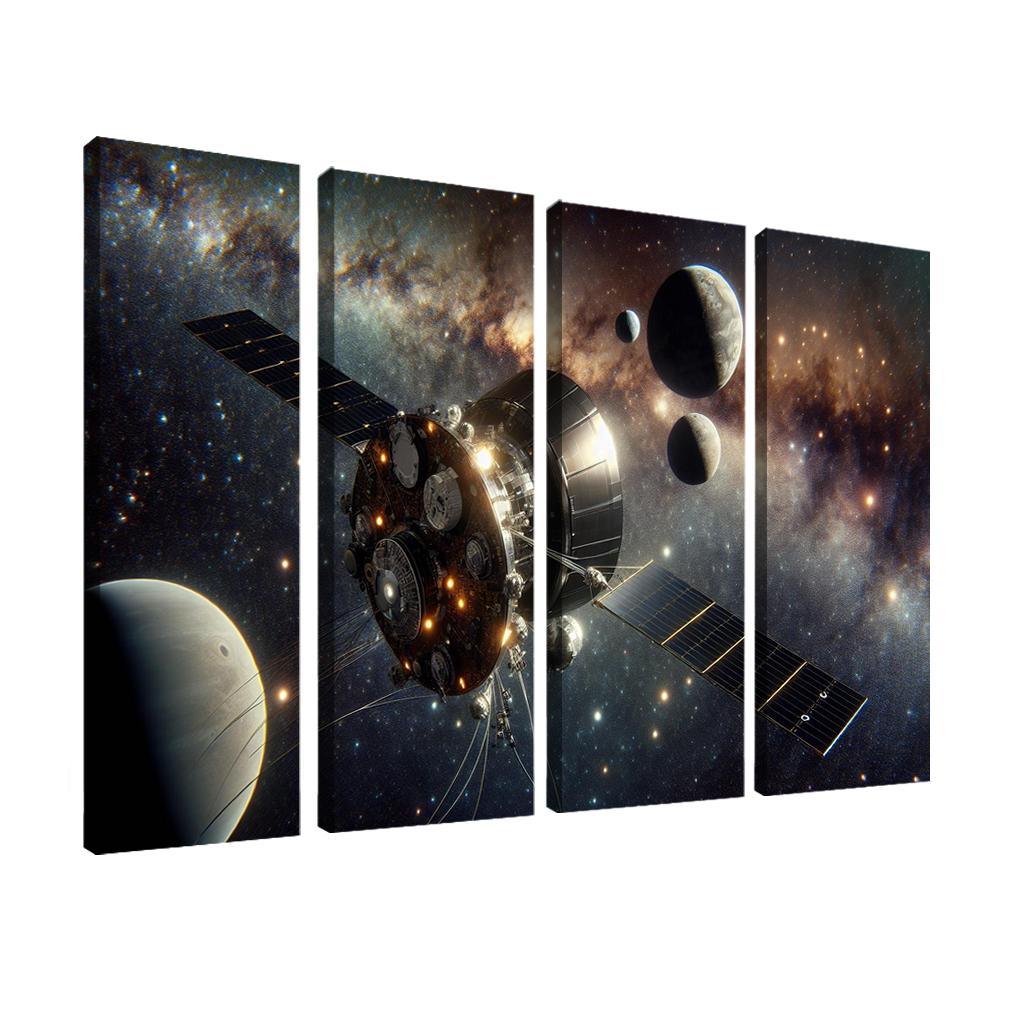 The Journey Of Space Probes A Cosmic Odyssey Abstract Paintings Frame