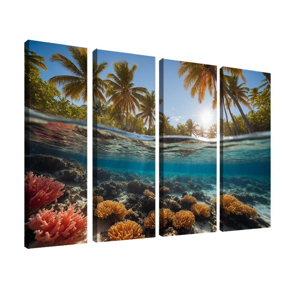 The Vibrant Tides Of Colorful Coral Coast Multi-panel Paintings