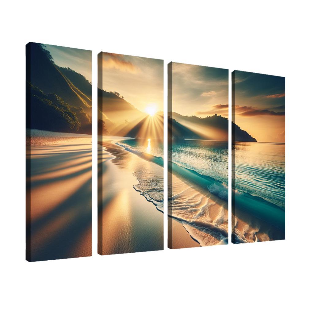 Secluded Sunrise Bay Custom Paintings Frame
