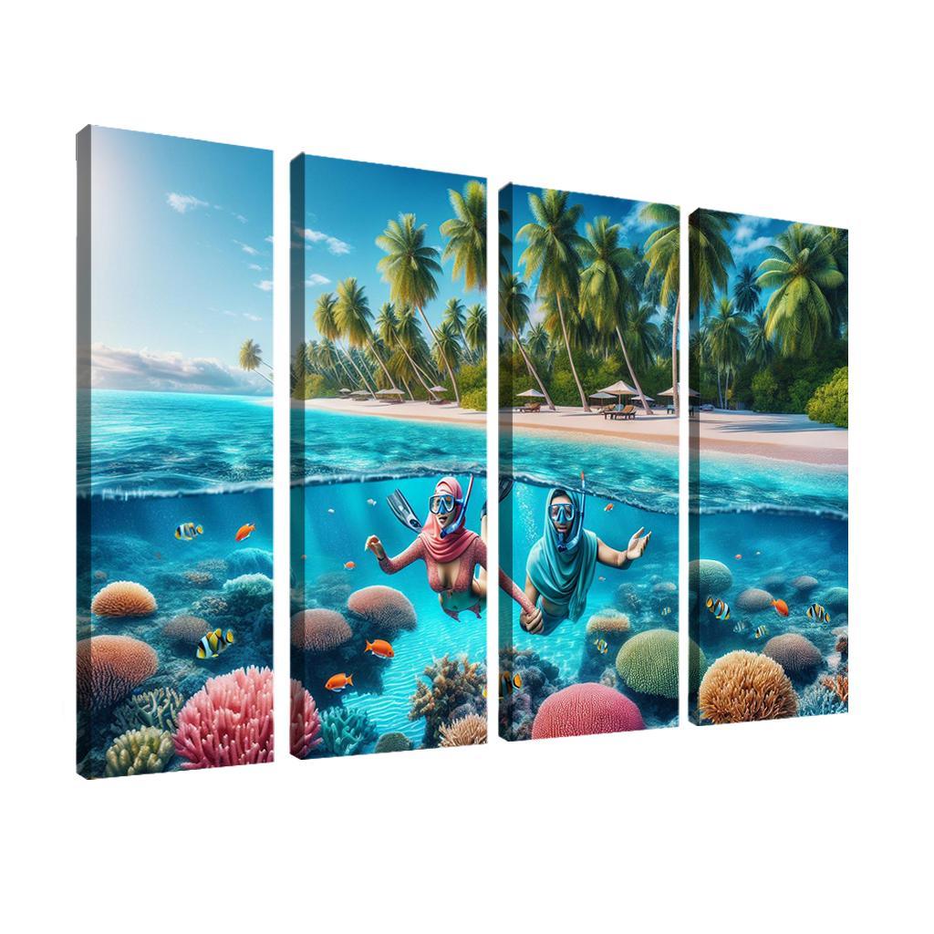 Coral Sands Sanctuary Modern Paintings Frame