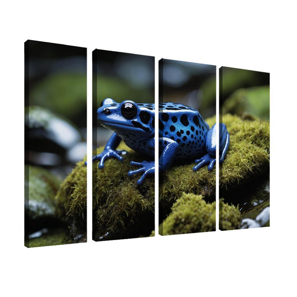 The Striking Blue Poison Dart Frog Multi-panel Paintings