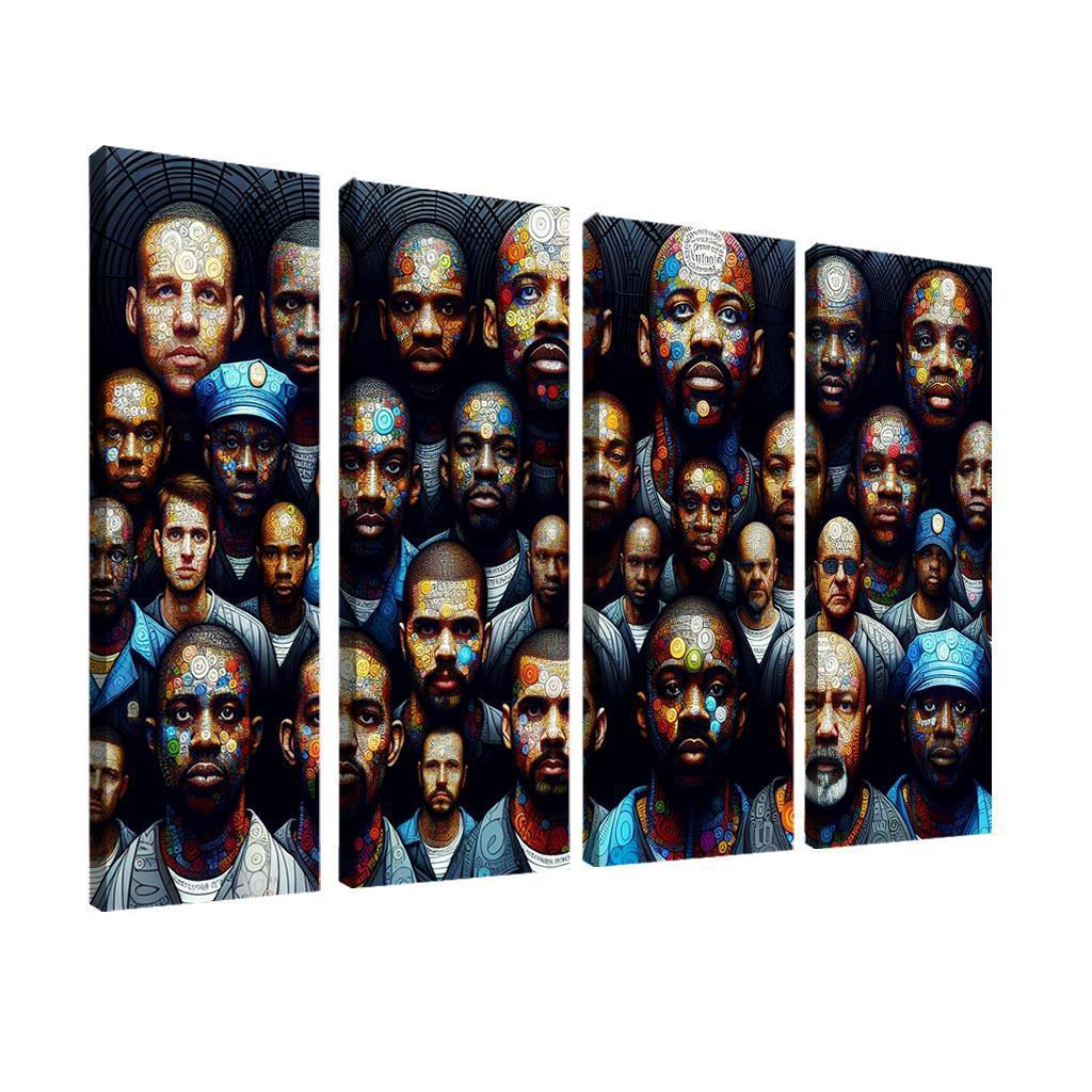 Echoes of Silence The Plight of the Incarcerated 4 Piece HD Modern Canvas Panels-Original Frame