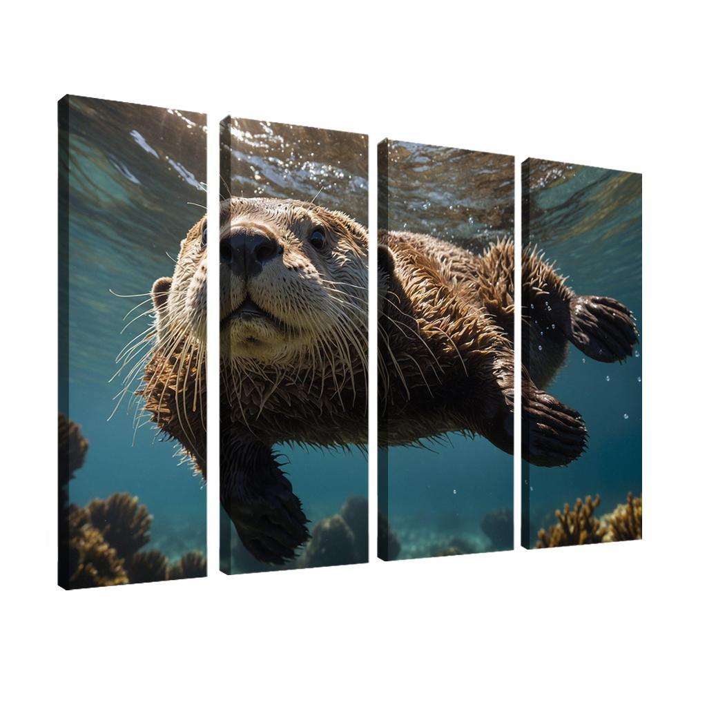 The Playful Sea Otter A Marine Acrobat Framed Paintings