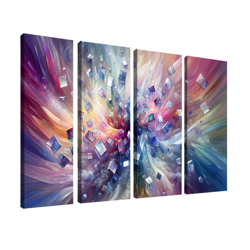 Fragments of Infinity 4 Piece HD Modern Canvas Panels-Original Frame