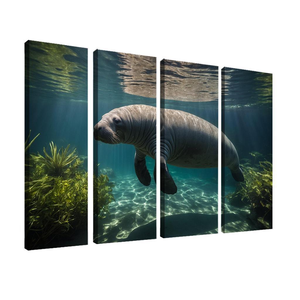 The Mysterious Manatee Gentle Giant Of The Waters Modern Paintings Frame