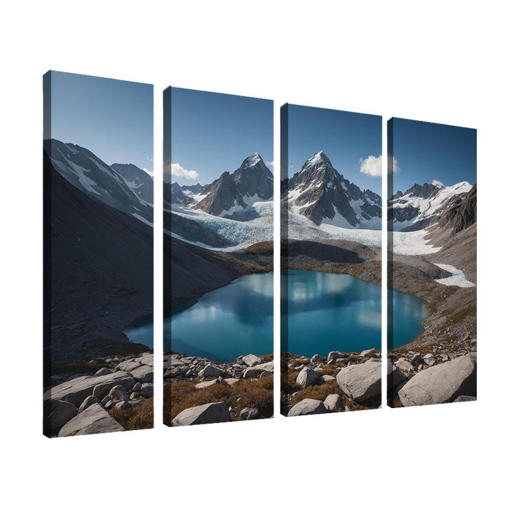 The Majestic Peaks Of Glacier Ridge Modern Paintings Frame