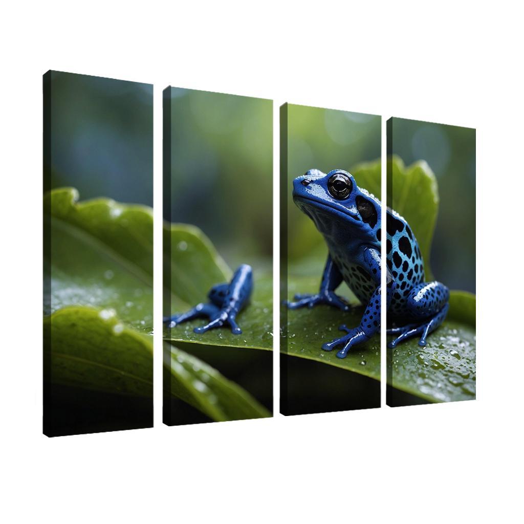 The Enigmatic Blue Poison Dart Frog Canvas Paintings Frame