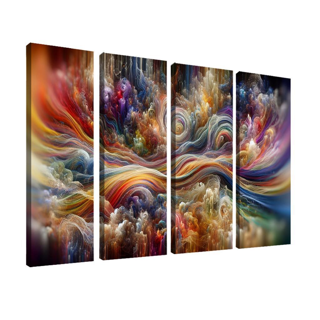 Timeless Threads of Memory 4 Piece HD Modern Canvas Panels-Original Frame