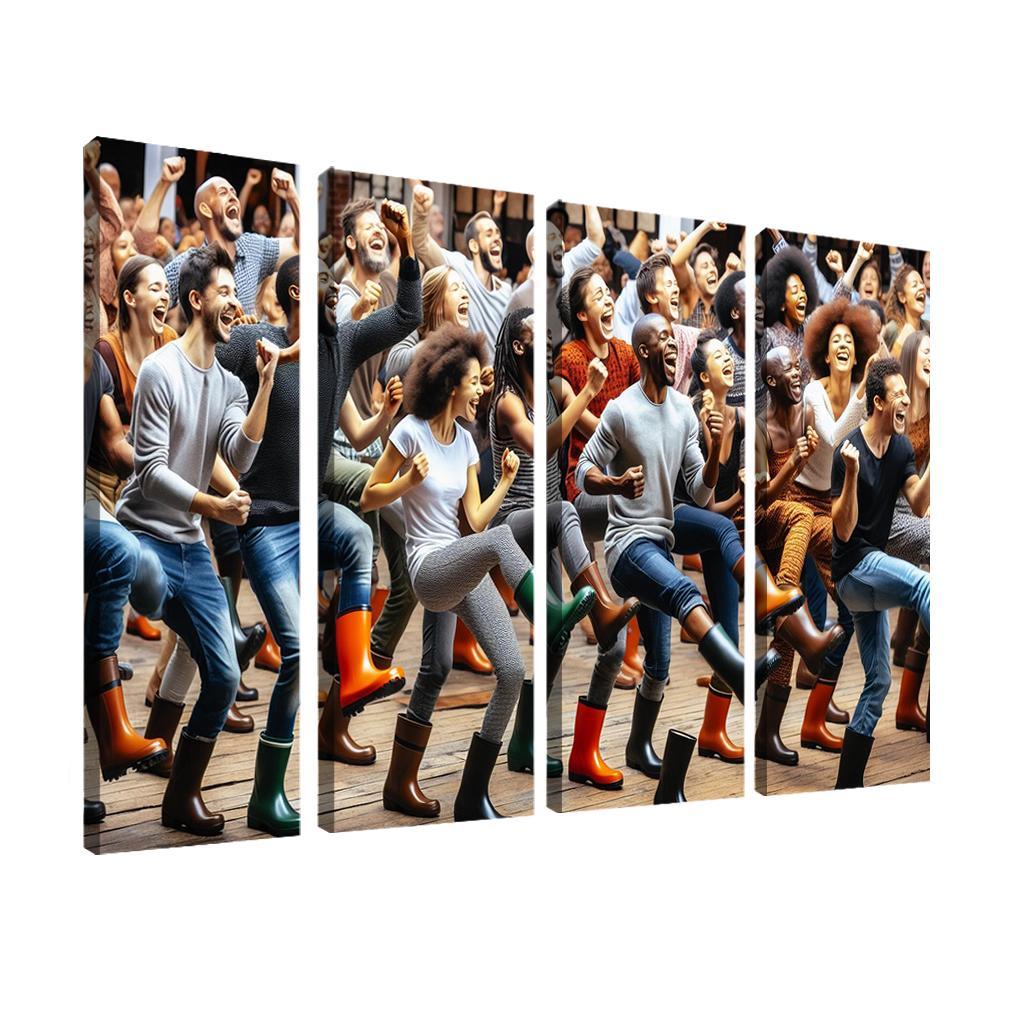 Gumboot Dance The Rhythmic Voice Of South Africa Modern Paintings Frame