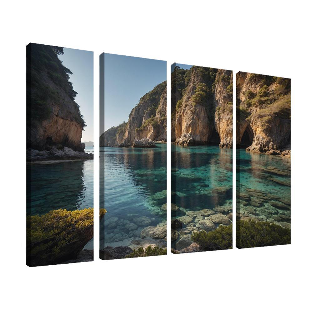 The Prismatic Bay Of Crystal Shores Modern Paintings Frame