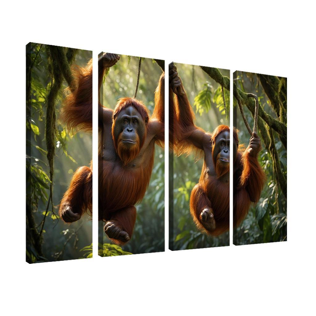 The Majestic Bornean Orangutan Multi-panel Paintings