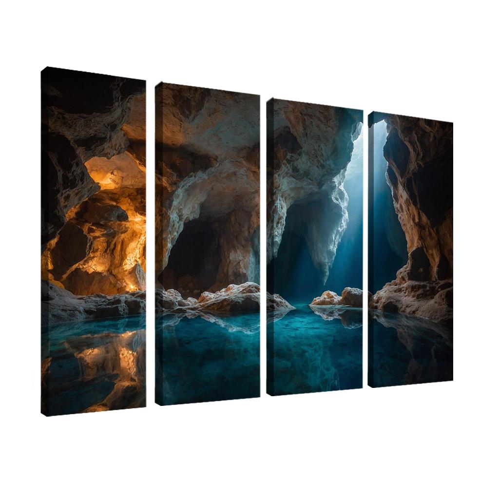 The Crystal Caves Of Misty Hollow Modern Paintings Frame