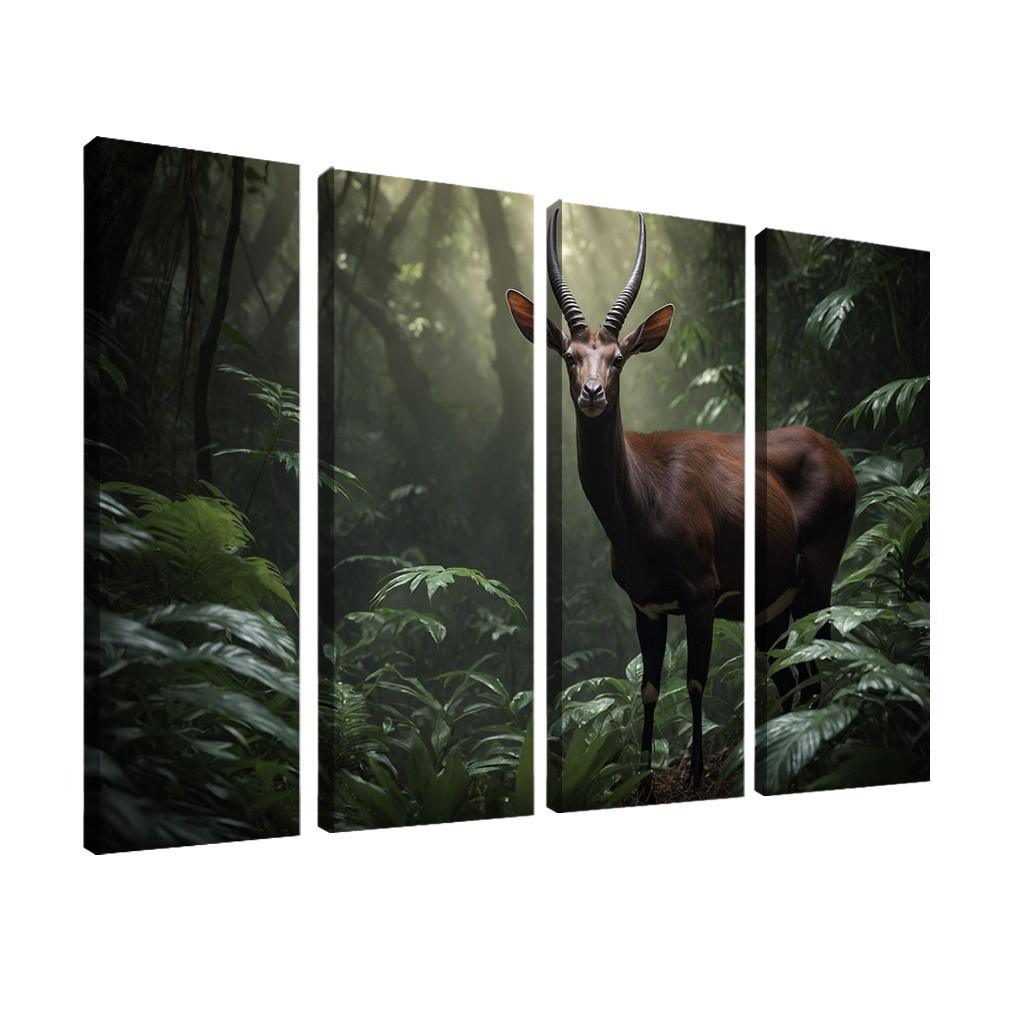 The Unique Saola Asia's Rare Unicorn Canvas Paintings Frame