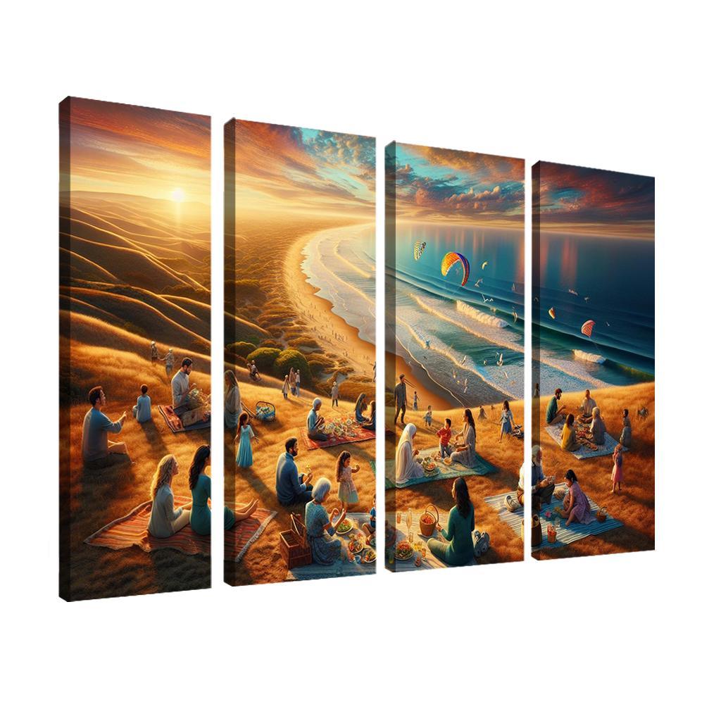 Bayside Retreat Scenic Picnic Spot Multi-panel Paintings