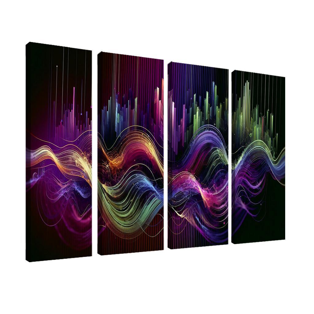 Musical Echoes Harmony 4 Piece HD Modern Canvas Panels-Original Frame