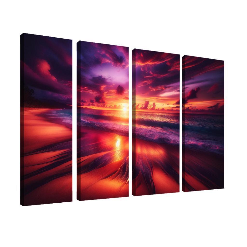 Sunset Viewpoint Beach Modern Paintings Frame
