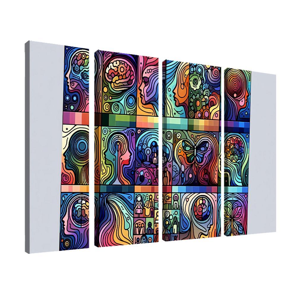 Awakening Awareness Mental Health Advocacy Through Art Multi-panel Paintings