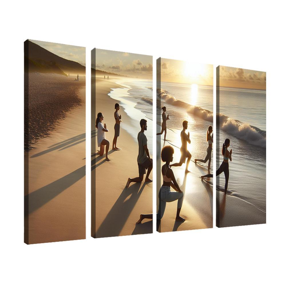 Tranquil Waters Yoga Beach Retreat Multi-panel Paintings