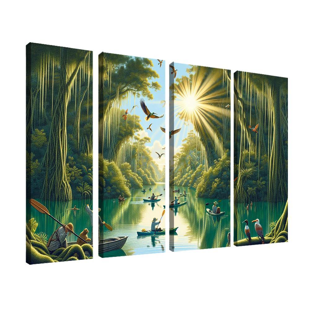 Mystic Waters Lagoon Adventure Abstract Paintings Frame