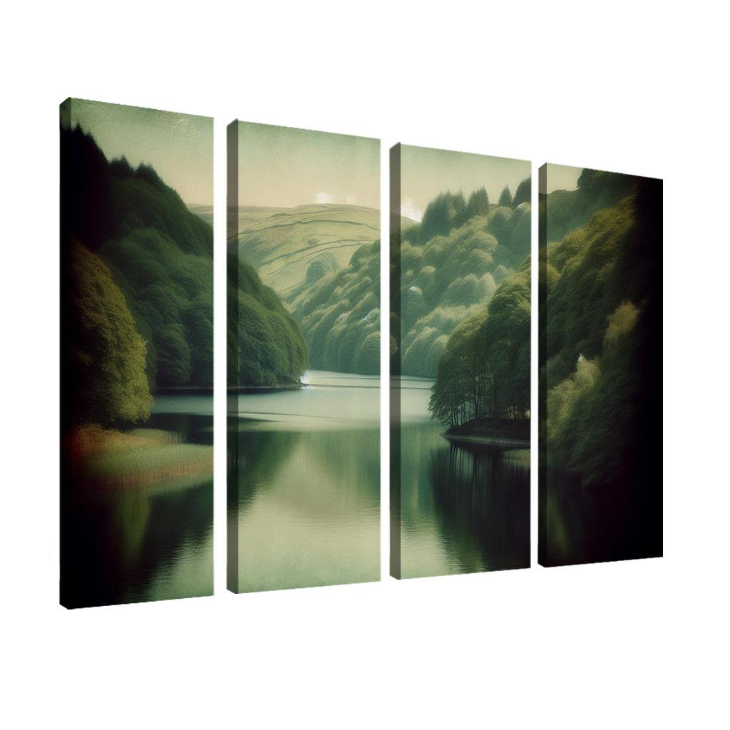 The Serene Vista Of Calm Lake Custom Paintings Frame
