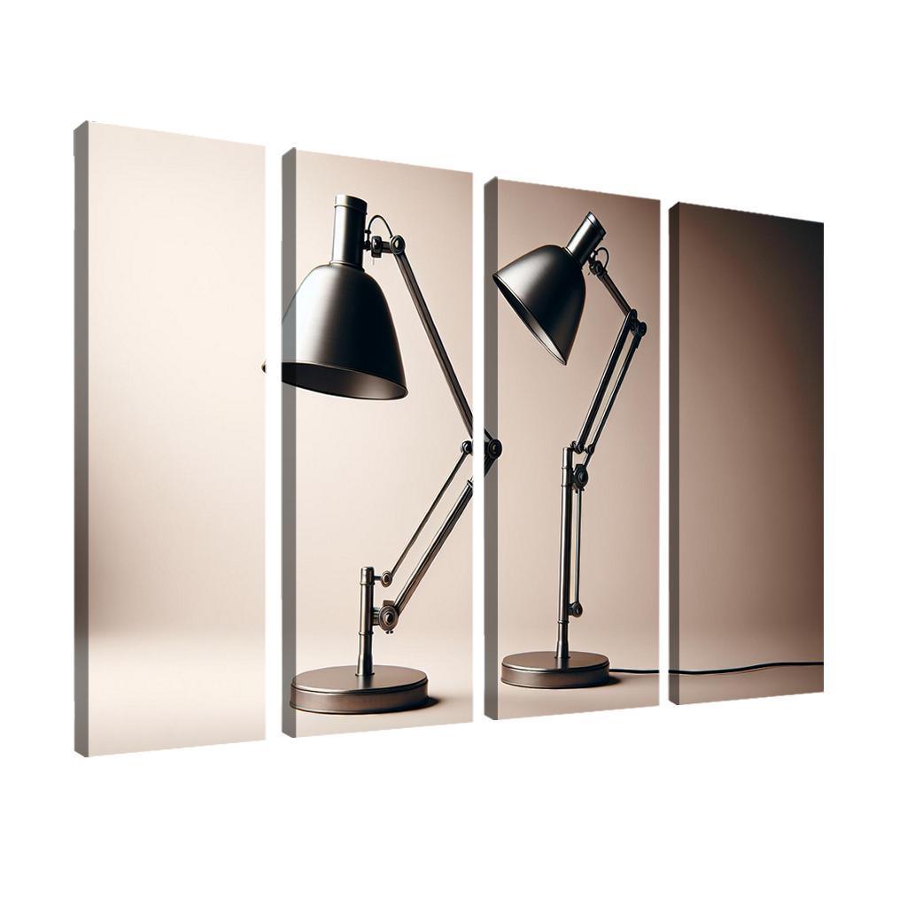 Contemporary Floor Lamp with Adjustable Shade 4 Piece HD Modern Canvas Panels-Original Frame