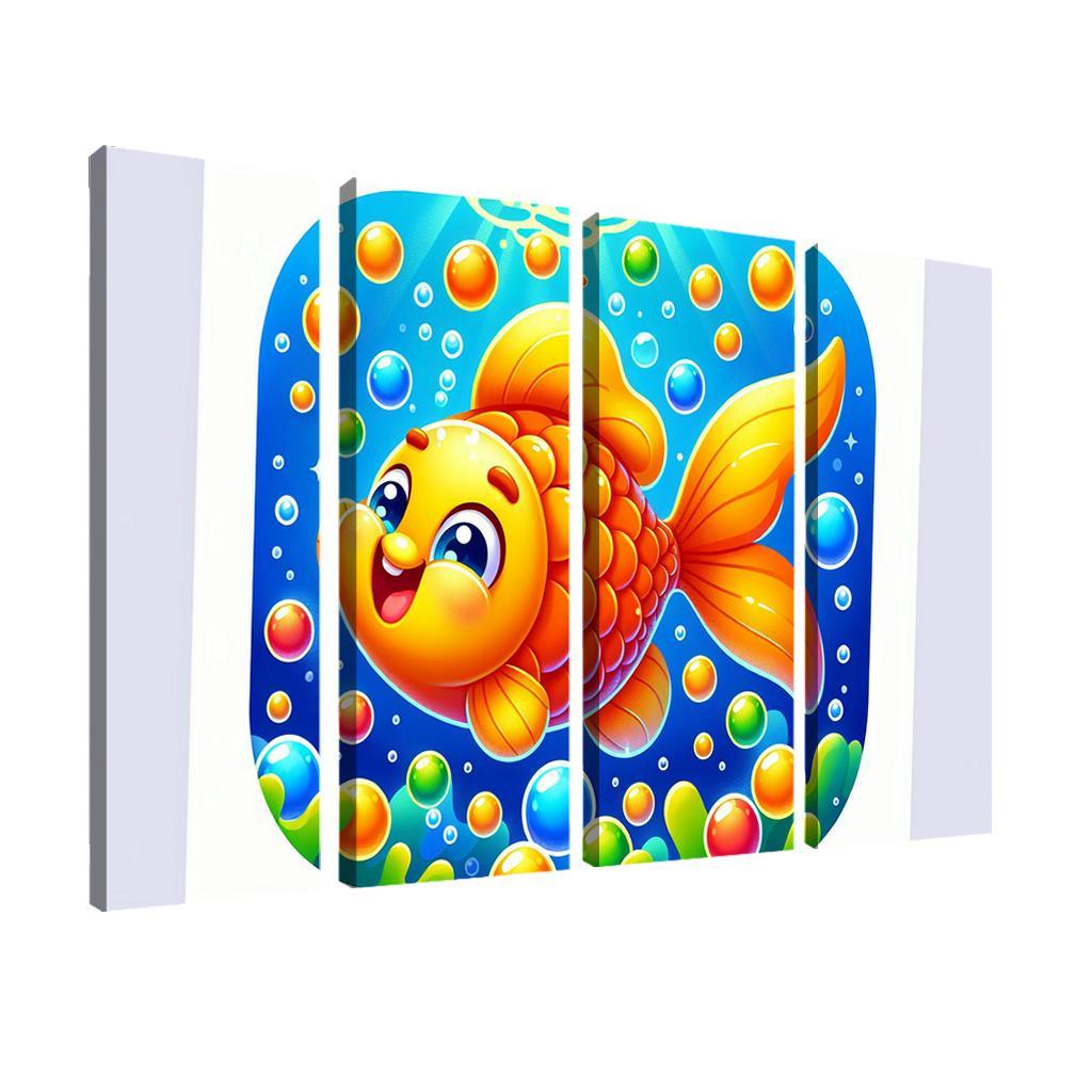 Bubbly Goldfish Modern Paintings Frame