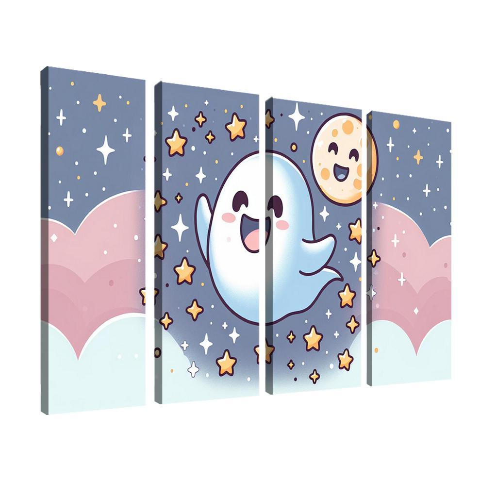 Giggly Ghost 4 Piece HD Modern Canvas Panels-Original Frame