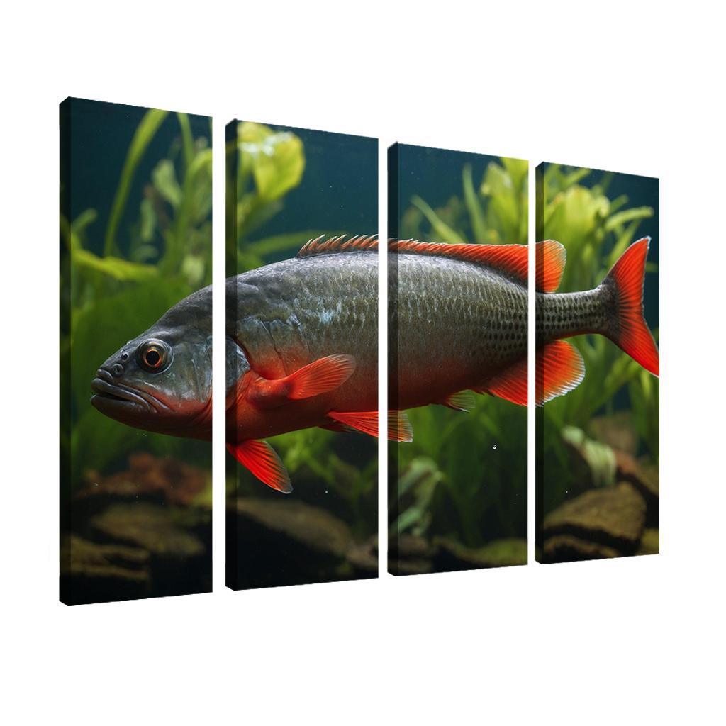 The Endearing Red-bellied Piranha In Freshwater Framed Paintings