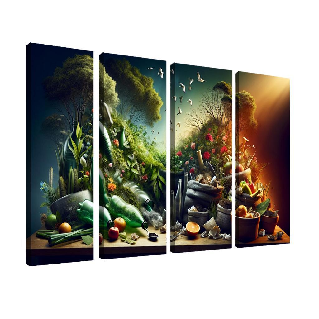 The Cycle Of Waste Towards Sustainable Living Custom Paintings Frame