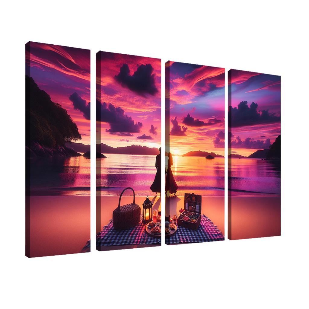 Sunset Vista Romantic Getaway Modern Paintings Frame