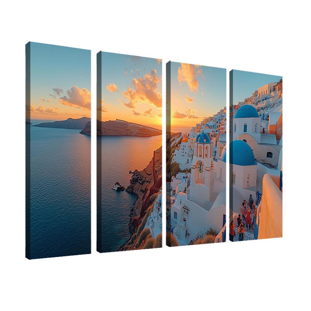 Santorini's Oia Village Abstract Paintings Frame