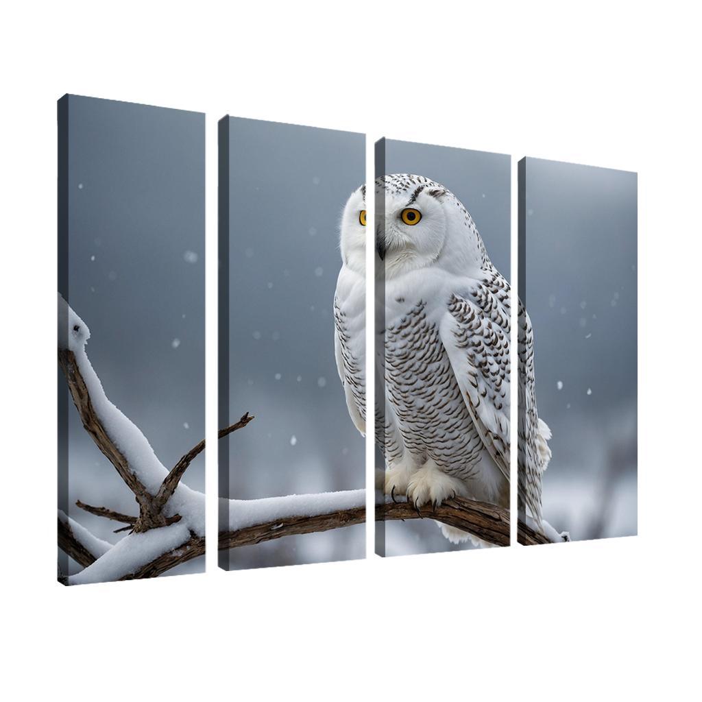 The Graceful Snowy Owl In The Arctic Framed Paintings