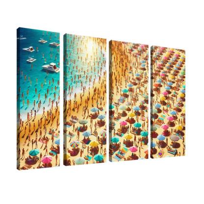 Sunny Isle Vibrant Beach Party Hub Premium Artwork Frames