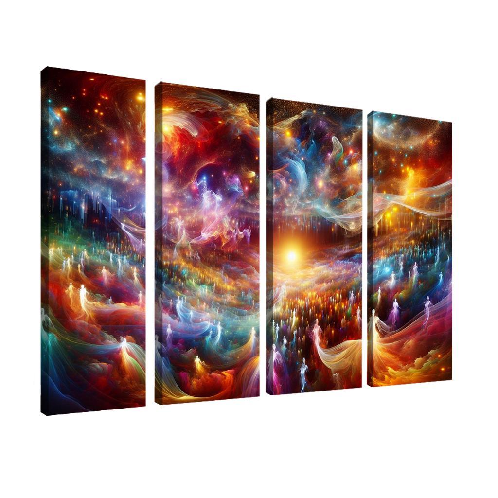 The Luminous Expanse 4 Piece HD Modern Canvas Panels-Original Frame