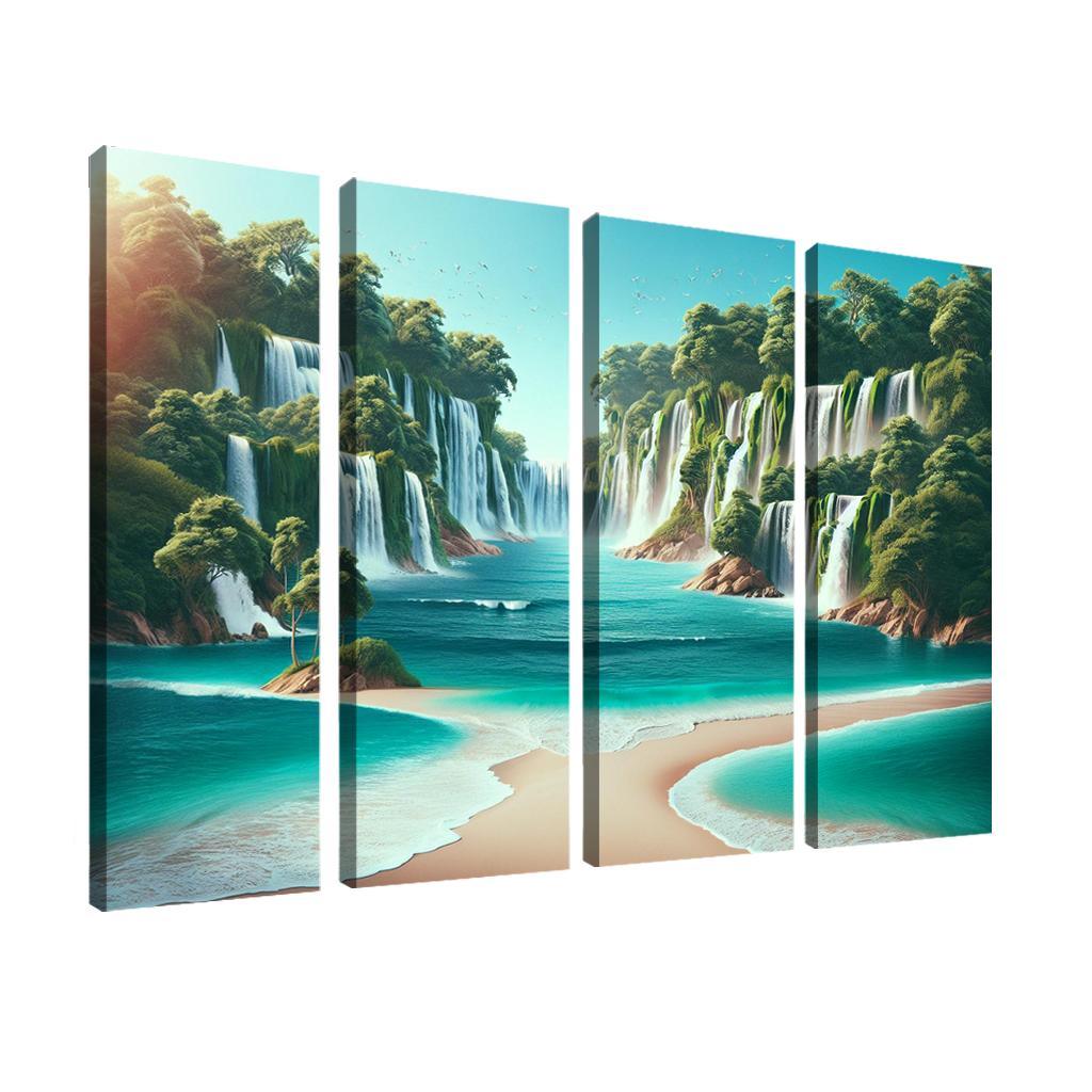 Secret Waterfalls Beach A Hidden Oasis Canvas Paintings Frame