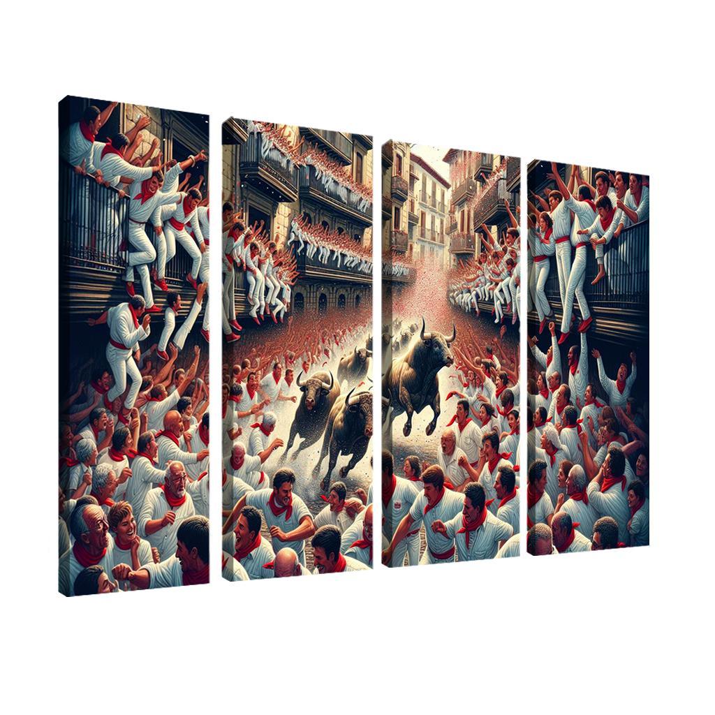 San Fermin Festival - Pamplona Spain Canvas Paintings Frame