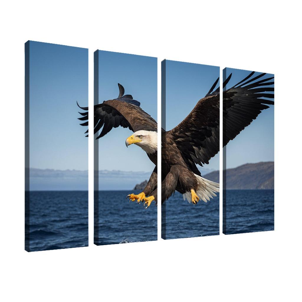 The Majestic Steller's Sea Eagle By The Sea Framed Paintings