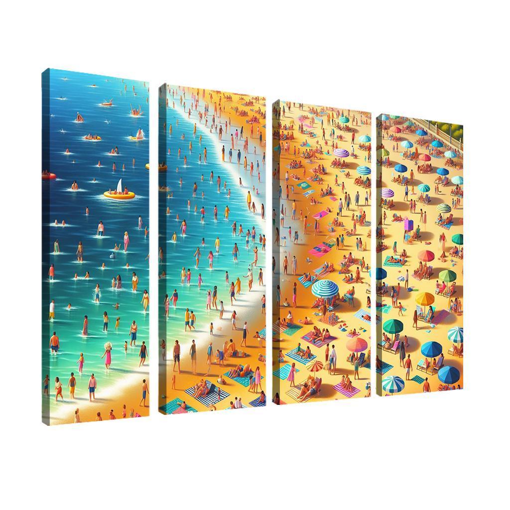 Sunny Shores Golden Beach Haven Abstract Paintings Frame