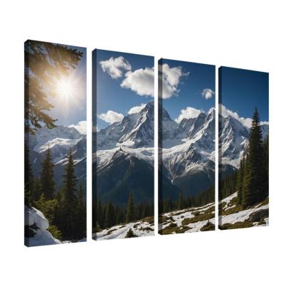 The Grandeur Of Snow-capped Peaks Oil Paintings Frame