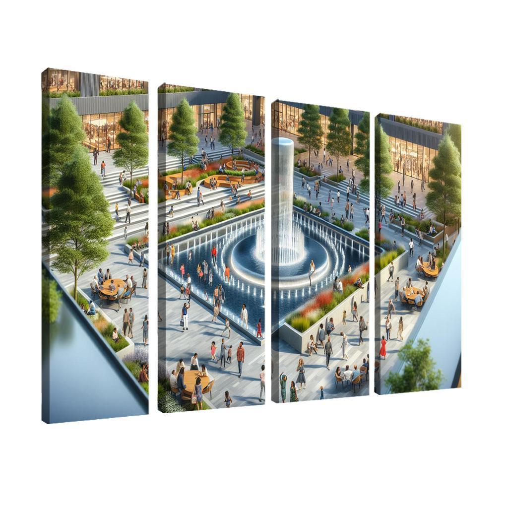Dynamic Urban Water Features Custom Paintings Frame