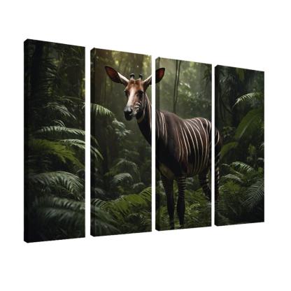 The Spectacular Okapi Forest Giraffe Canvas Paintings Frame