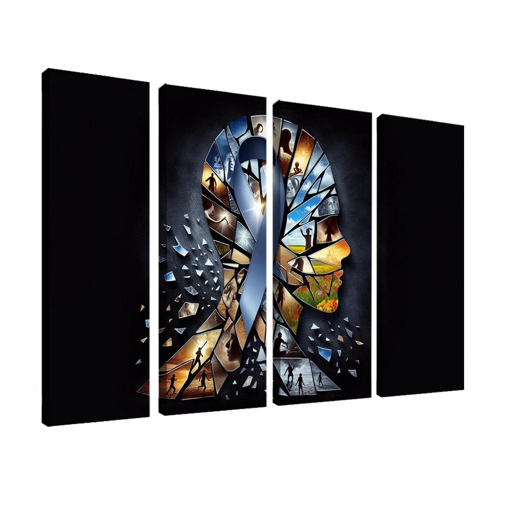 Shattered Silence Advocating for Survivors of Violence 4 Piece HD Modern Canvas Panels-Original Frame