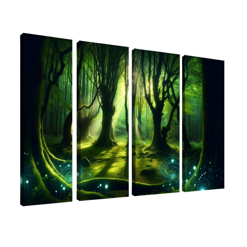 The Whispering Glade 4 Piece HD Modern Canvas Panels-Original Frame