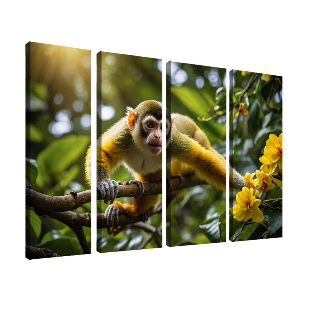 The Agile Squirrel Monkey Playful Acrobat Of The Canopy Modern Paintings Frame