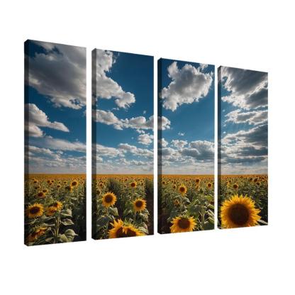 The Radiant Fields Of Golden Sunflowers Oil Paintings Frame