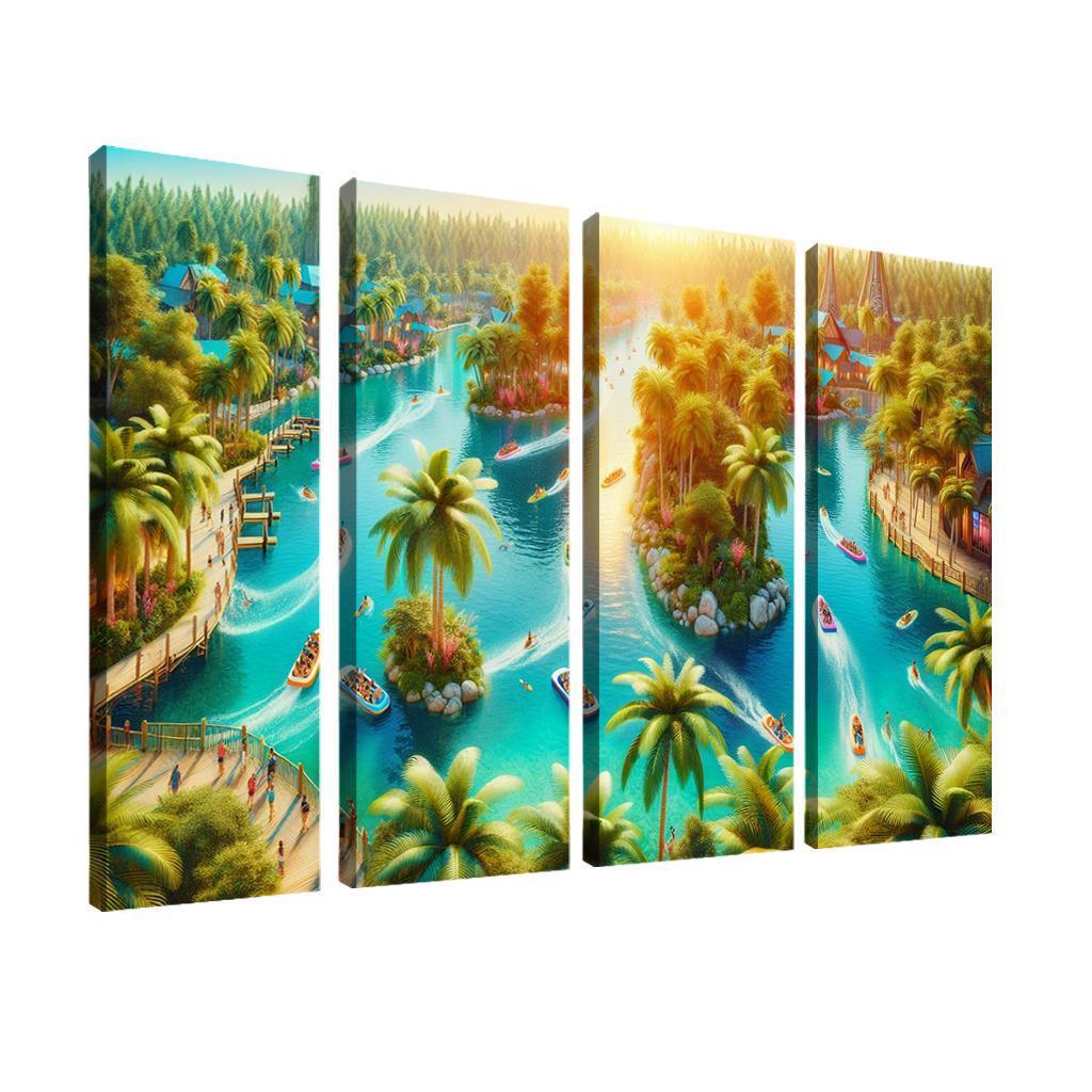Adventure Lagoon Watersports Paradise Canvas Paintings Frame