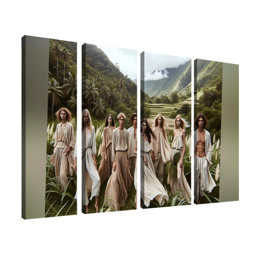 Natural Textures Embracing Imperfection 4 Piece HD Modern Canvas Panels-Original Frame