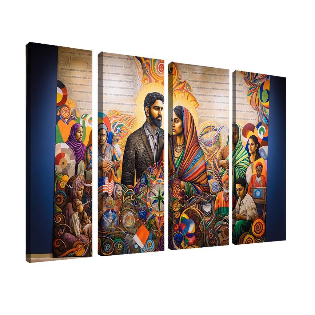 Breaking Boundaries The Journey Of Immigration Multi-panel Paintings