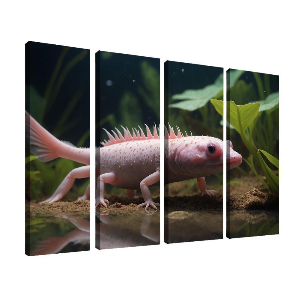 The Mysterious Axolotl The Water Monster Of Mexico Canvas Paintings Frame